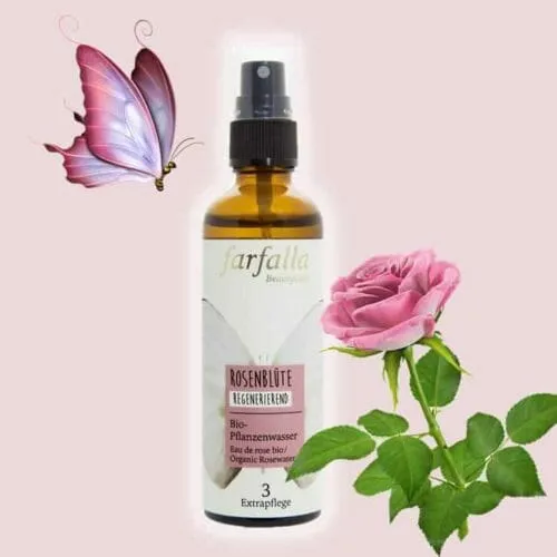 Organic non-alcoholic rose petal water farfalla